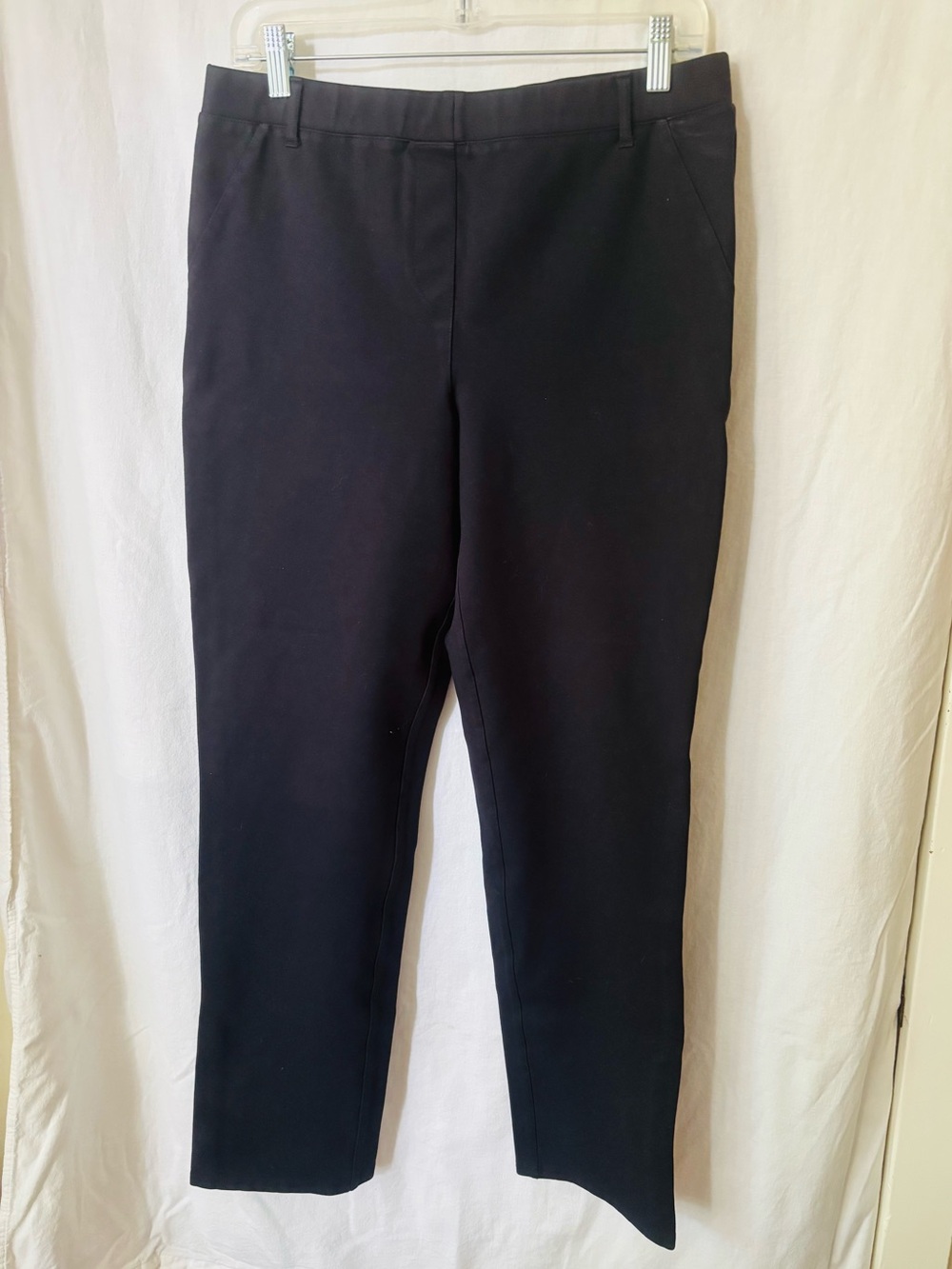 Quince Black Pull On Straight Leg Stretch Pants Large
